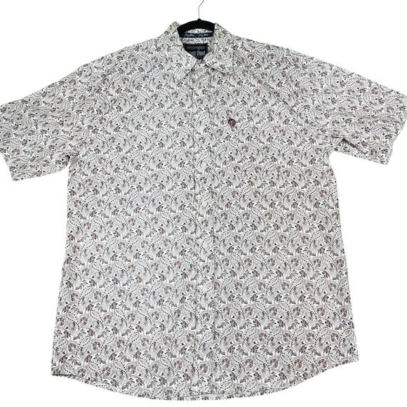 WRANGLER George Strait Collection Paisley Western Short Sleeve Button Up Shirt L - Picture 1 of 14